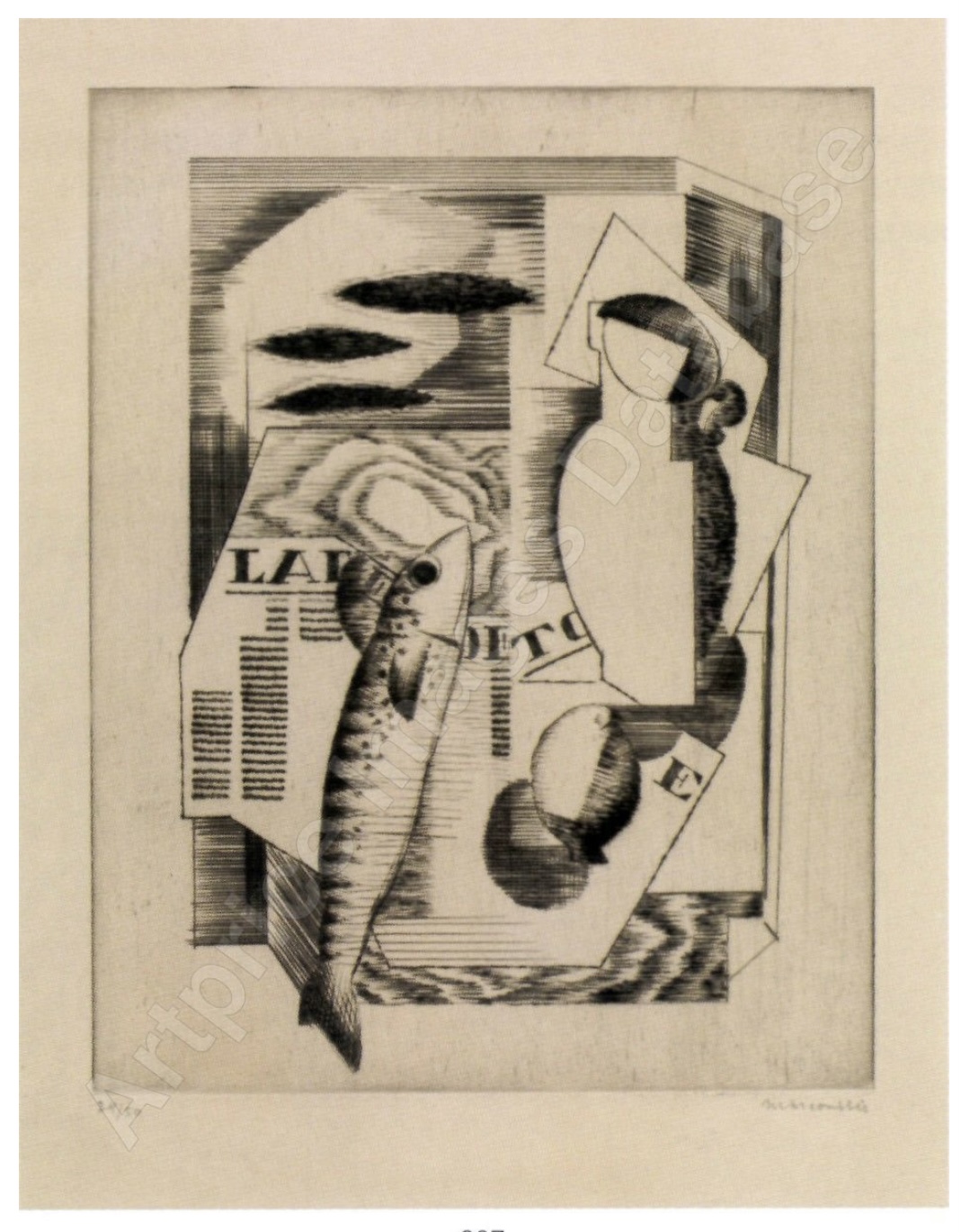 Louis Marcoussis - Kaltnadelradierung mit Aquatinta um 1926.